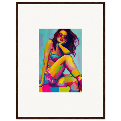 Colorful pop art portrait of a woman in a bikini for dream seductions wall art