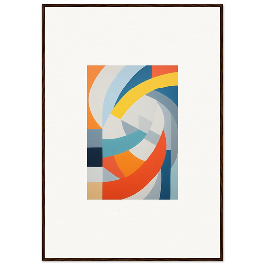 Abstract geometric art of Tangerine Cosmic Spiral with vibrant curved shapes