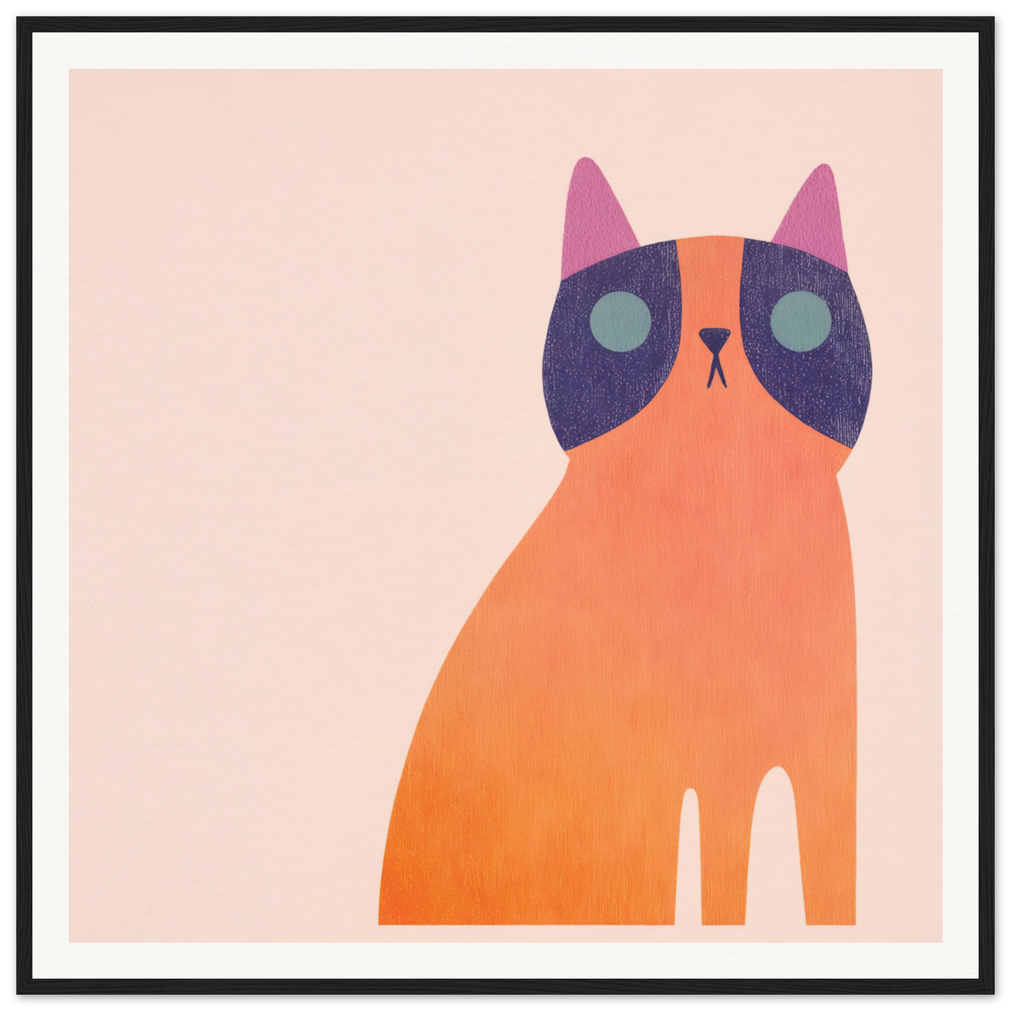 Minimalist illustration of an orange cat with purple markings for Teal Dream Mouse