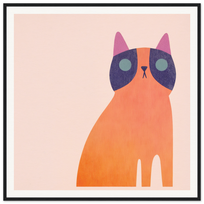 Minimalist illustration of an orange cat with purple markings for Teal Dream Mouse