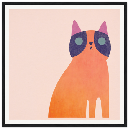 Minimalist illustration of an orange cat with purple markings for Teal Dream Mouse