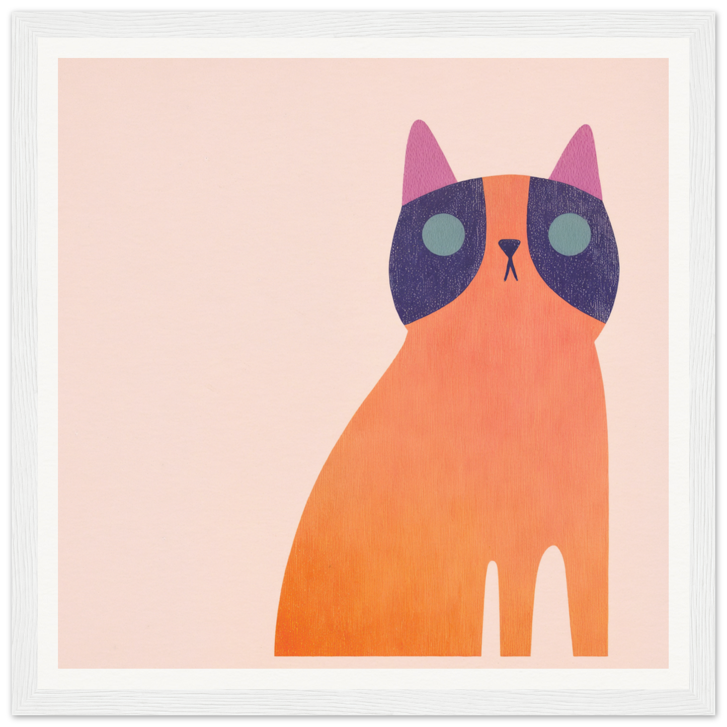 Orange cat with purple markings around blue eyes featured in Teal Dream Mouse