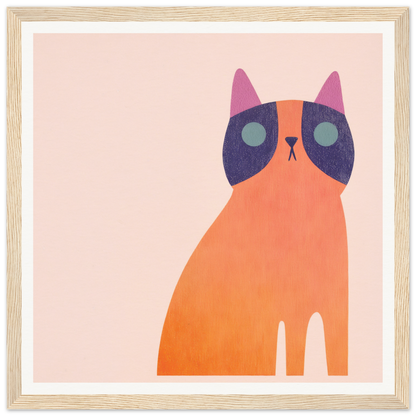 Stylized orange cat with purple ears and blue eyes for Teal Dream Mouse product