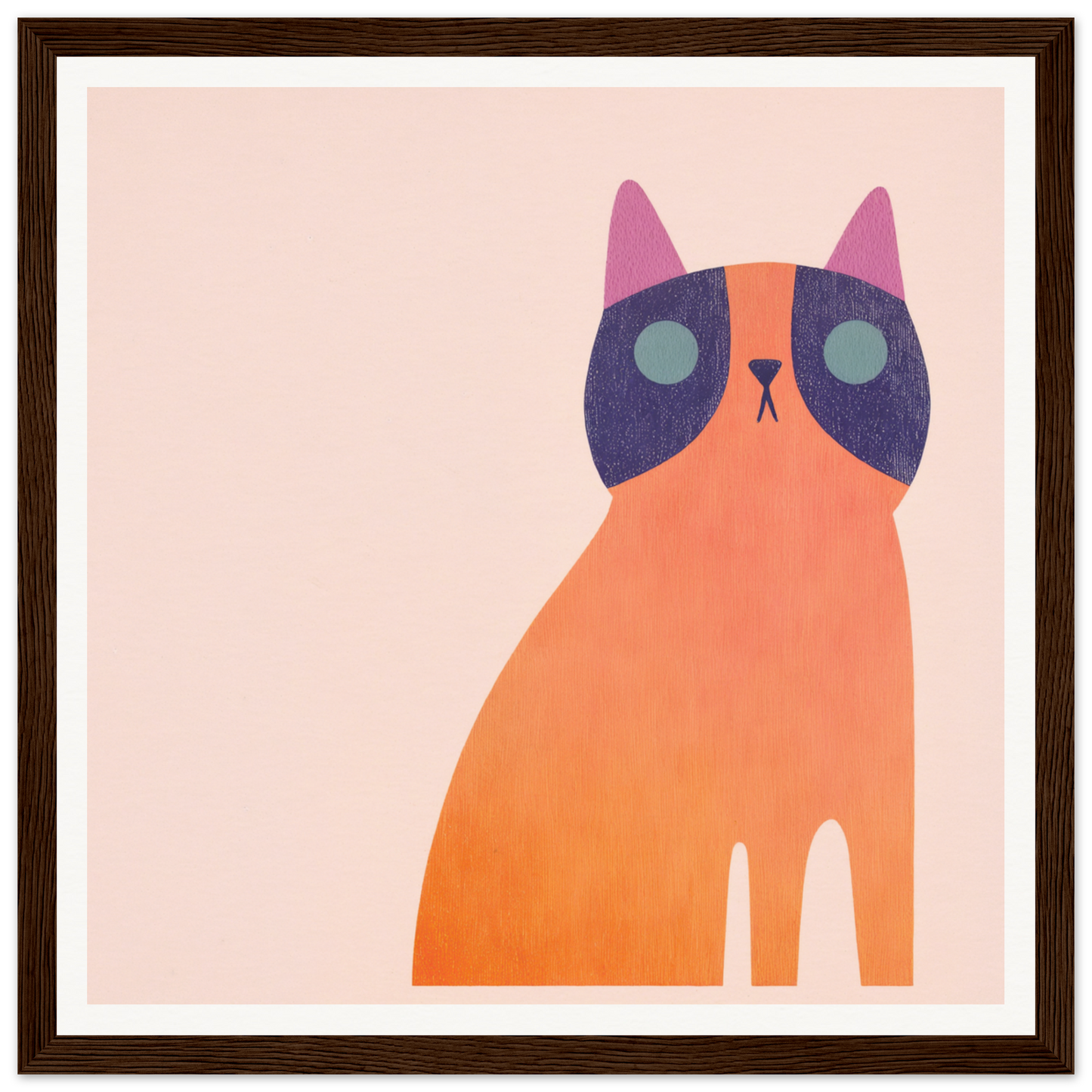 Stylized orange cat with purple markings and blue eyes for Teal Dream Mouse