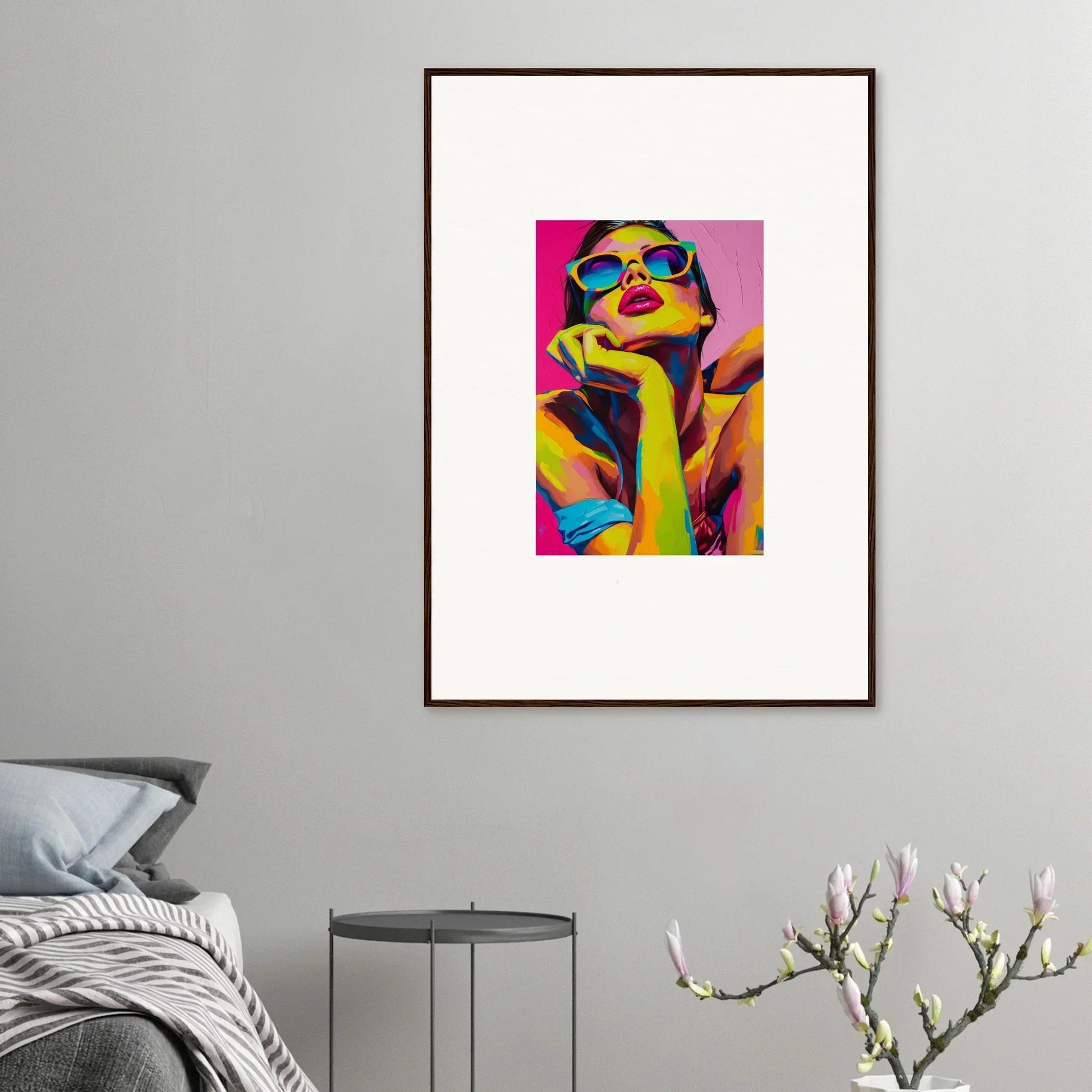 Colorful pop art portrait for room decor, embodying Daydream Ecstasy in vibrant style