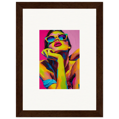 Colorful pop art portrait of a person with sunglasses for Daydream Ecstasy room decor