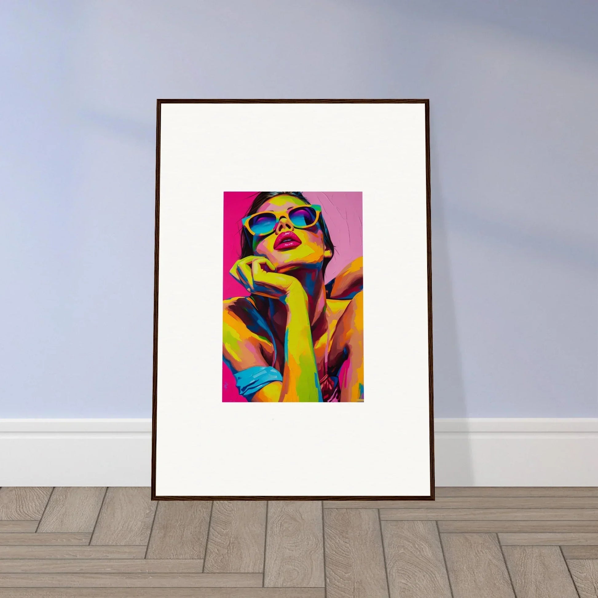 Framed colorful pop art portrait for vibrant room decor, inspired by Daydream Ecstasy