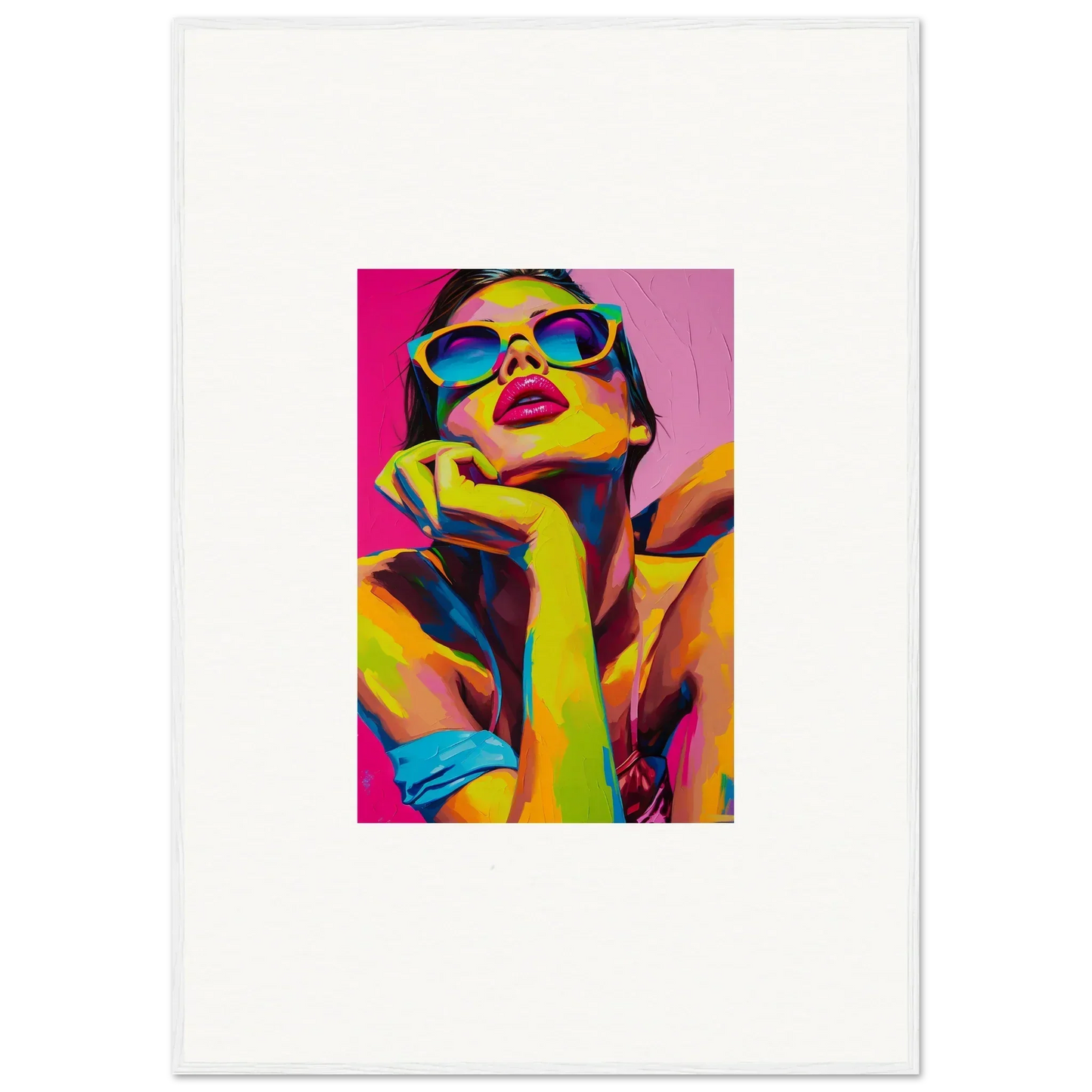 Colorful pop art portrait for Daydream Ecstasy framed wall art and room decor