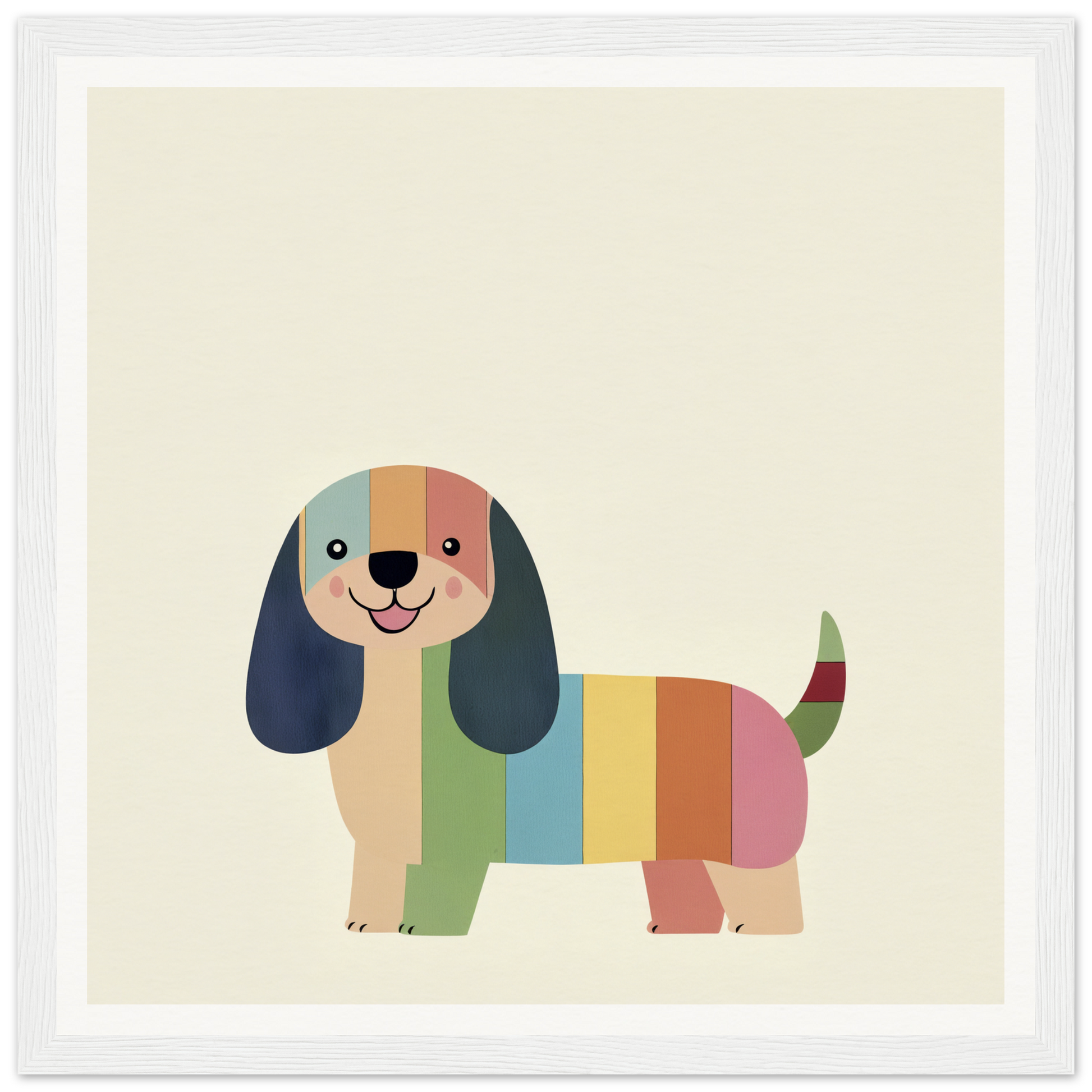 Colorful cartoon technicolor dog with long floppy ears in Special Edition Art™ design