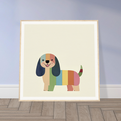 Colorful striped cartoon dog with long floppy ears from Technicolor Dog Dreaming special edition