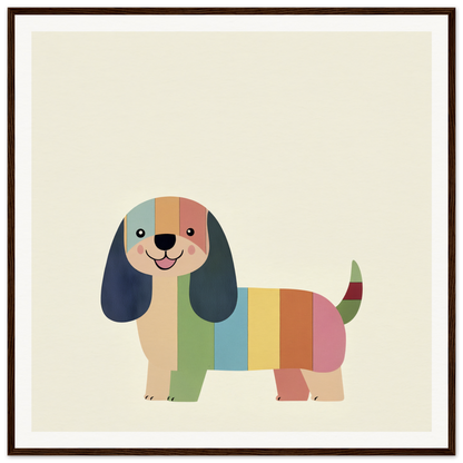 Colorful geometric technicolor dog with floppy ears in Special Edition Art™