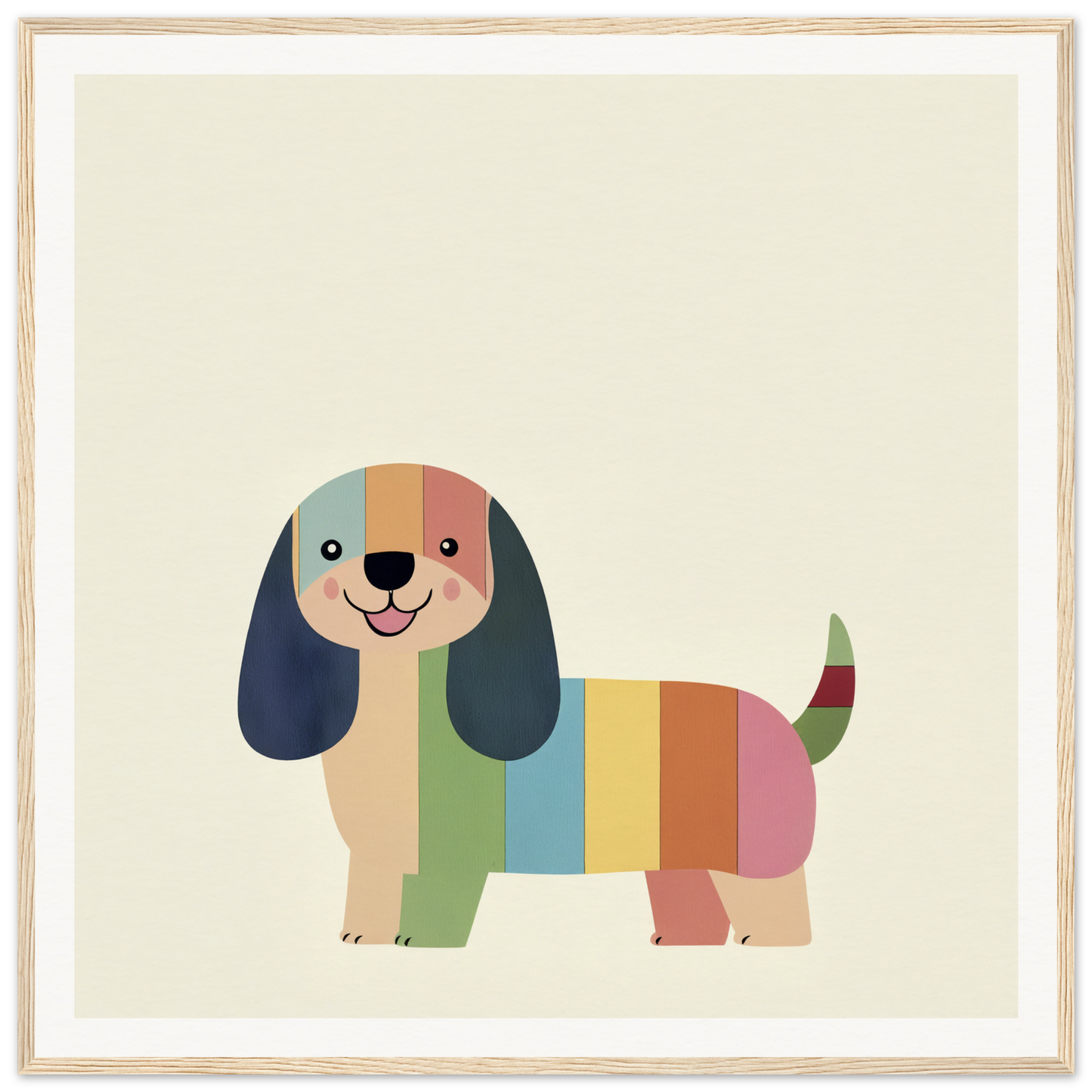 Colorful Technicolor Dog with long floppy ears in special edition art™ design
