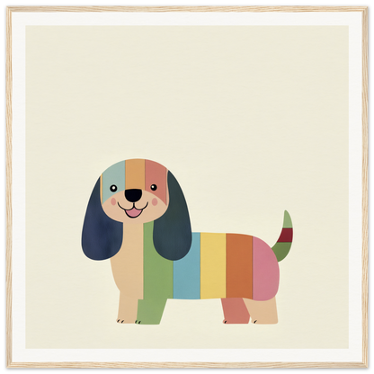 Colorful Technicolor Dog with long floppy ears in special edition art™ design