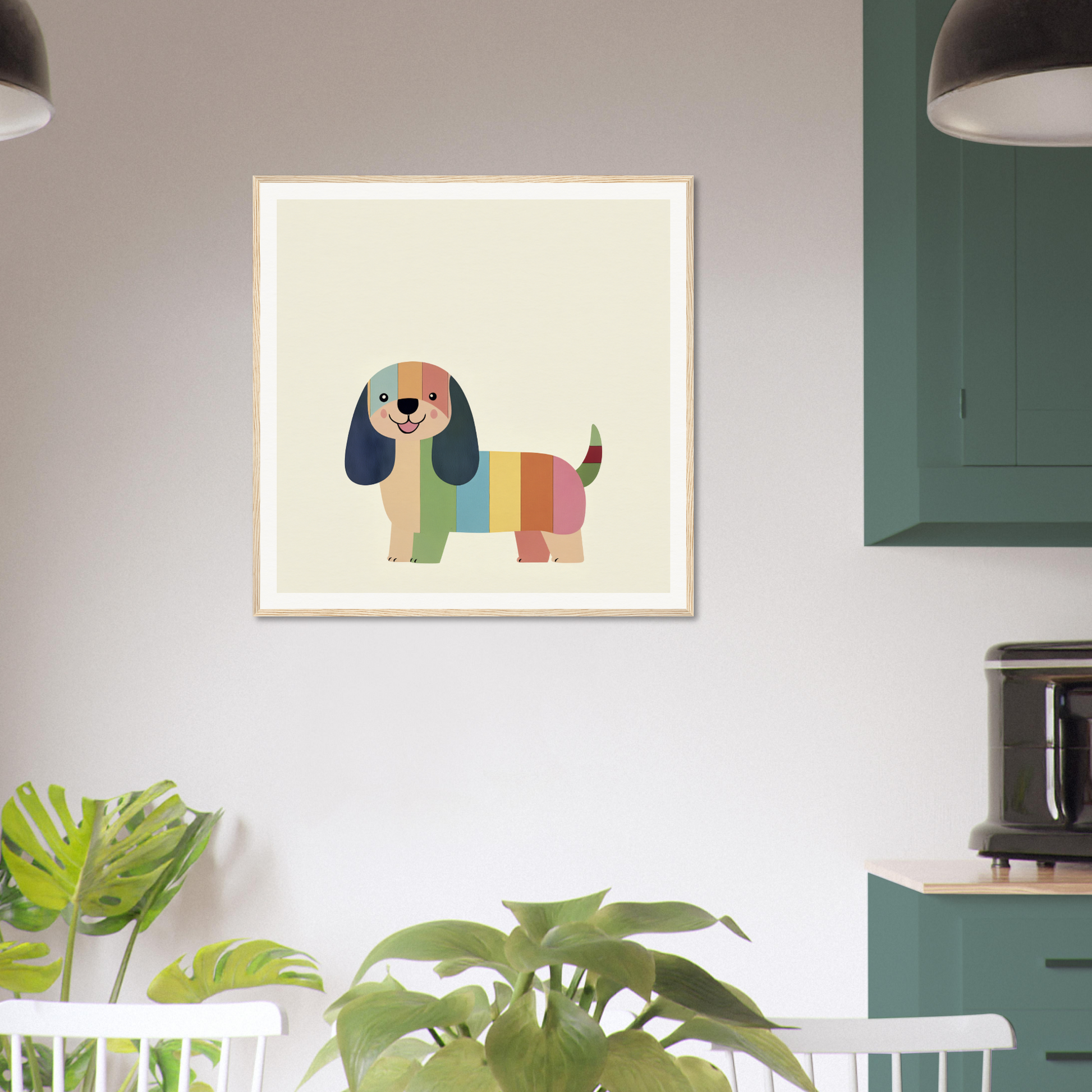 Colorful cartoon illustration of a Technicolor Dog in a special edition art™ style