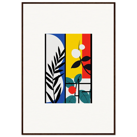 Abstract geometric artwork with colorful plant shapes for Dreamfolk Blooming canvas print