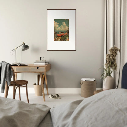 Surreal landscape canvas print featuring floating objects, perfect for your Poppy Companion room decoration