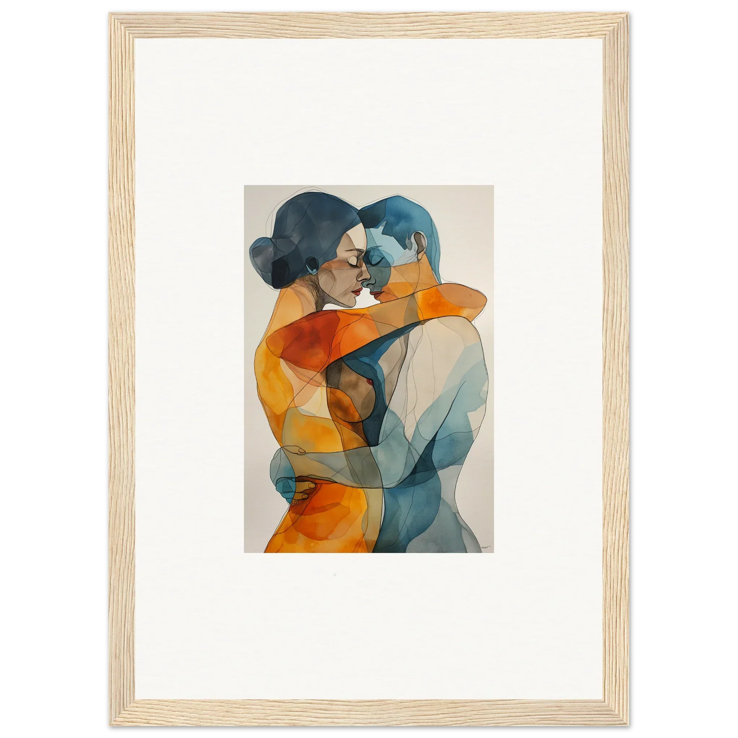 Framed canvas print of a monad intertwined couple perfect for room decoration