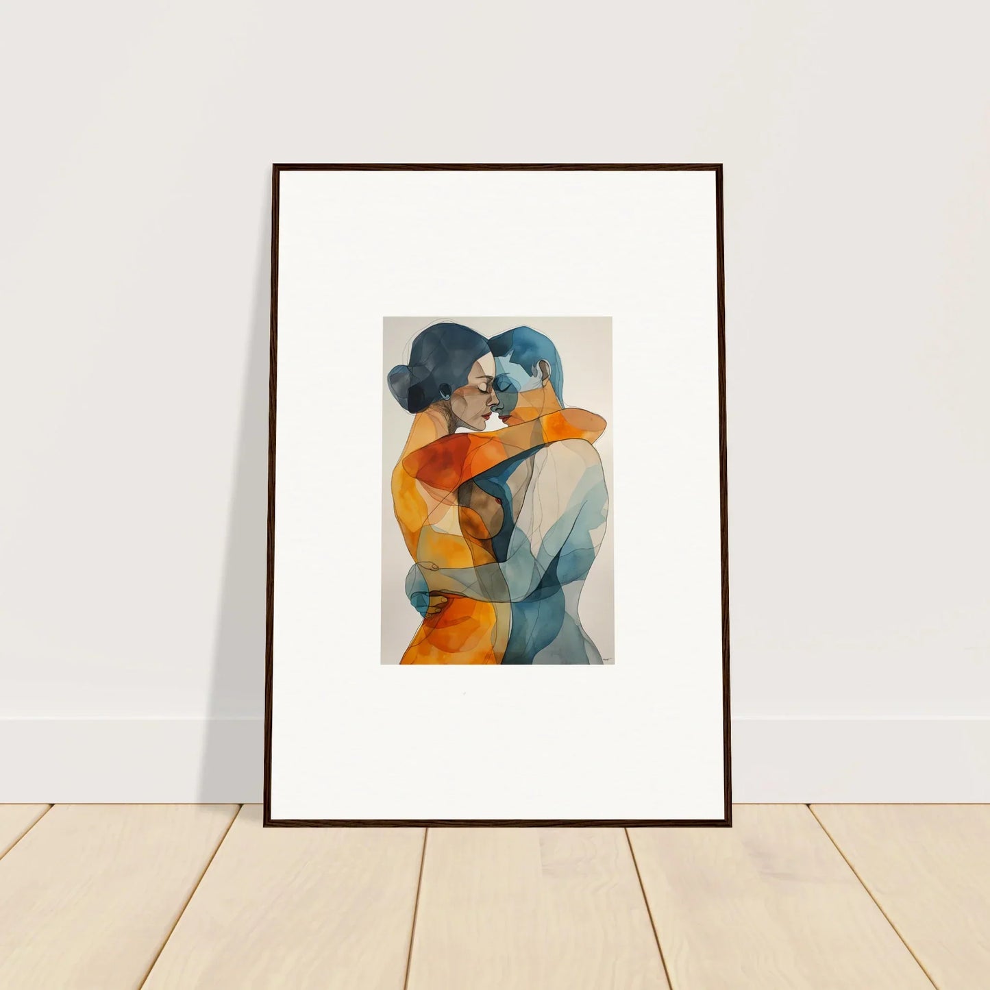 Vibrant canvas print of a monad intertwined in a colorful embrace for room decoration