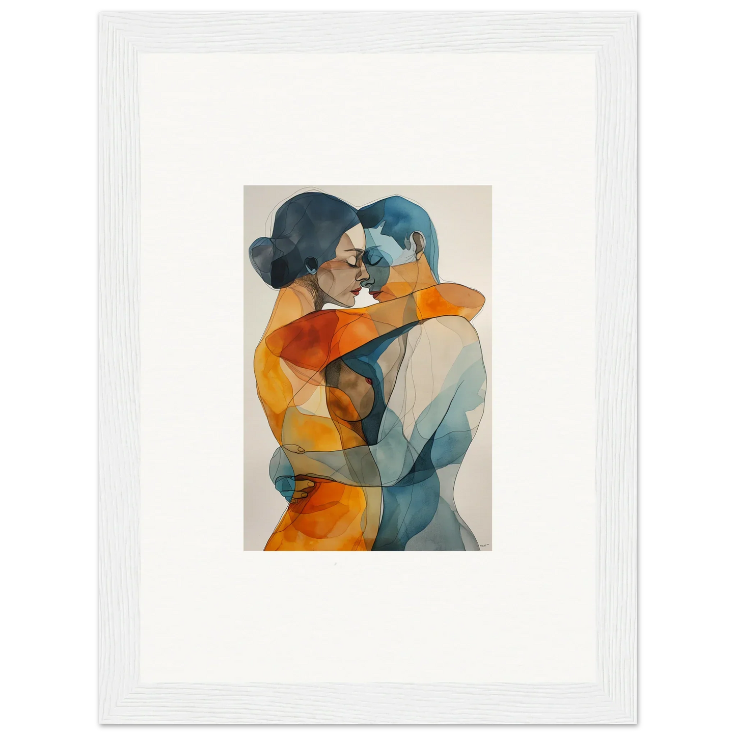 Watercolor canvas print of a monad intertwined couple for stunning room decoration