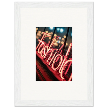 Neon fashion sign in glowing red for stylish room decoration or Lasid Quara canvas print