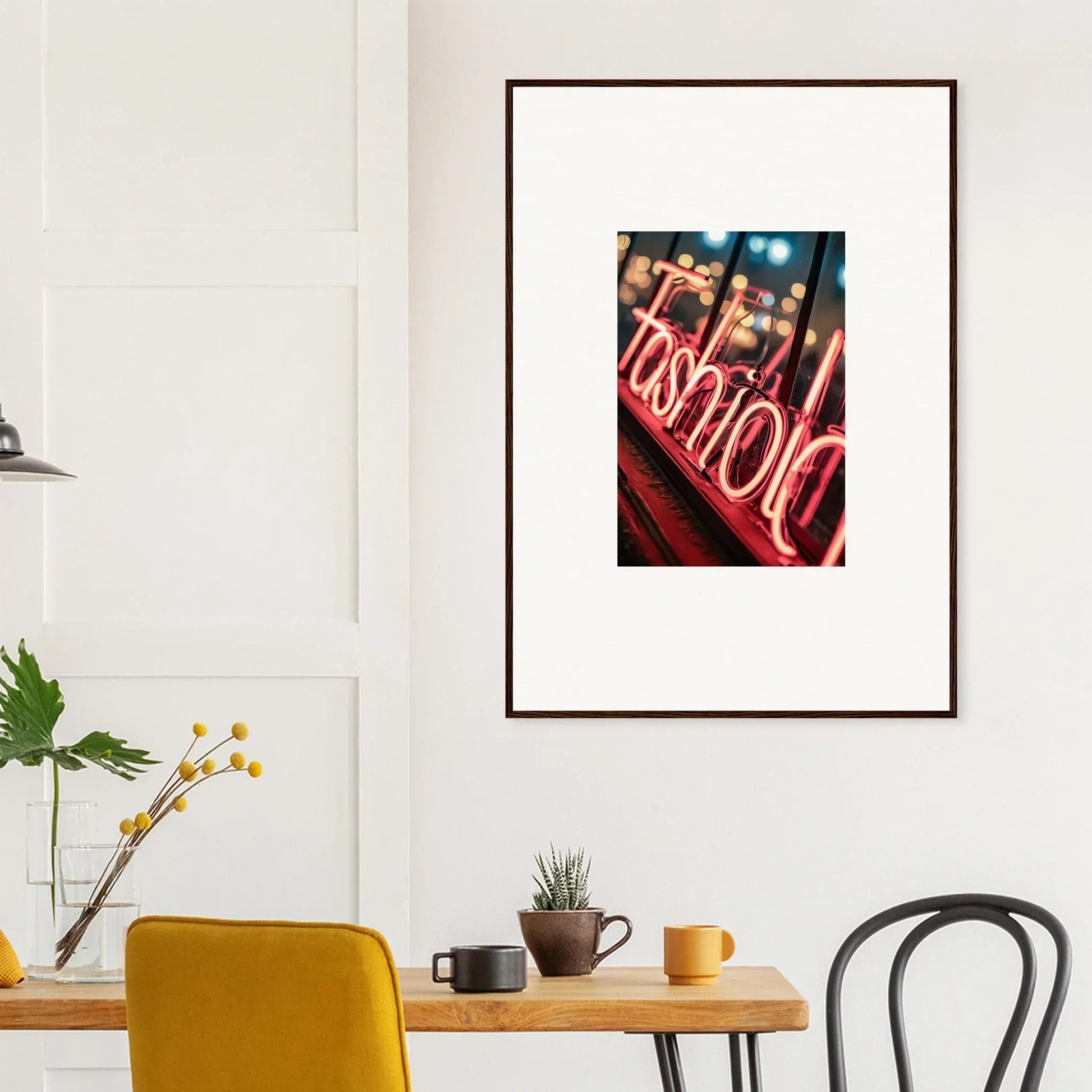 Framed neon Fashion sign in red, perfect for Lasid Quara room decoration vibes