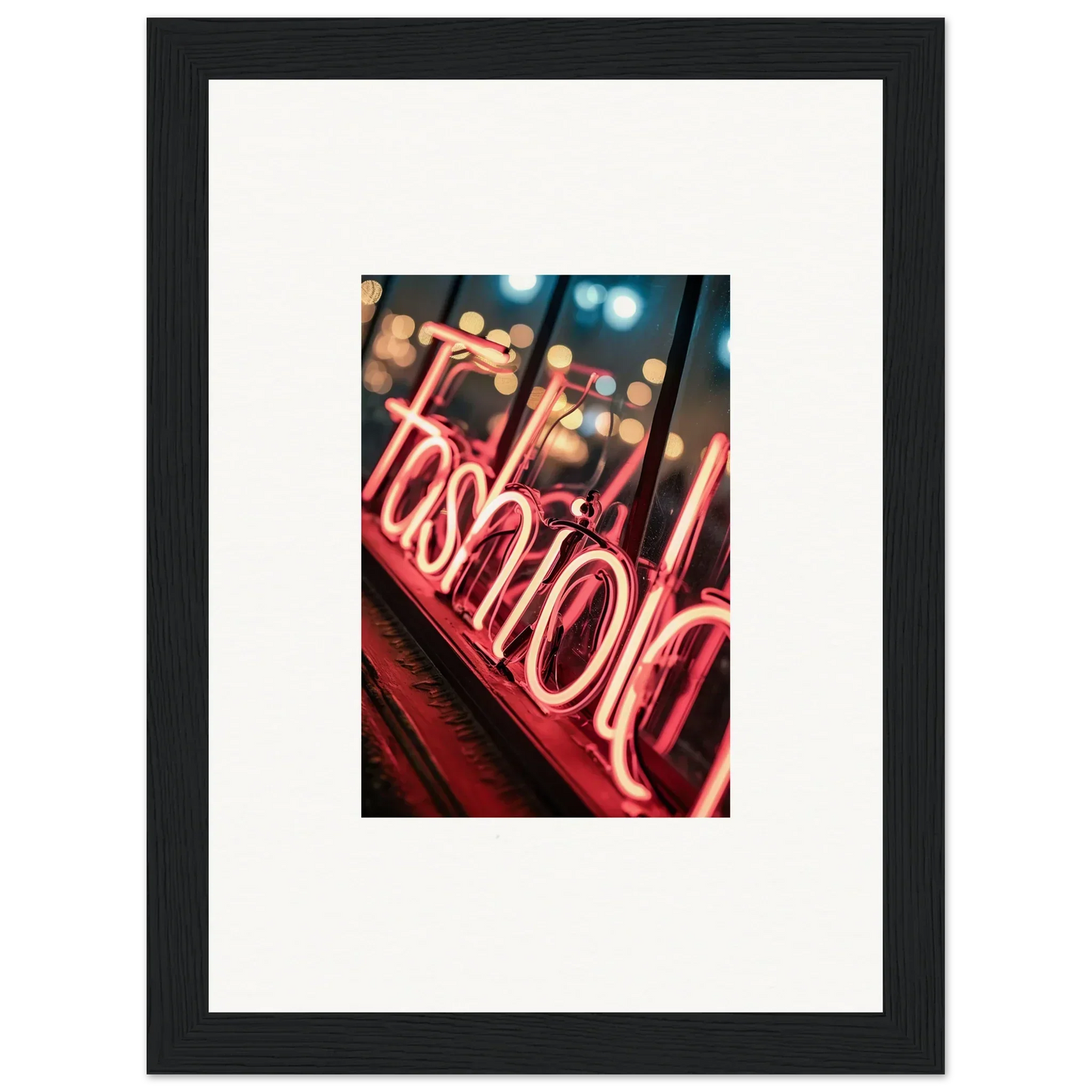 Neon fashion sign in red for trendy room decoration, perfect canvas print!