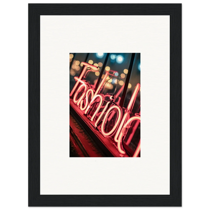 Neon fashion sign in red for trendy room decoration, perfect canvas print!