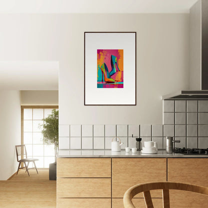 Vibrant geometric wall art canvas print for trendy room decoration