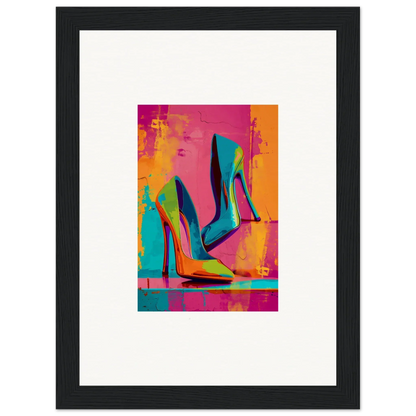 Colorful abstract high-heeled shoes canvas print for stylish room decoration wall art