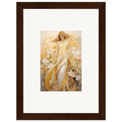 Framed canvas print of a glowing female figure for dreamy room decoration