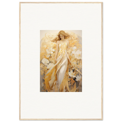 Ethereal woman in golden robes for a stunning room decoration canvas print