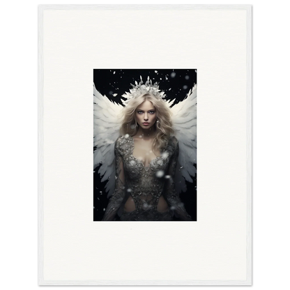 Ethereal feathery specter with a crown, perfect for unique room decoration canvas print