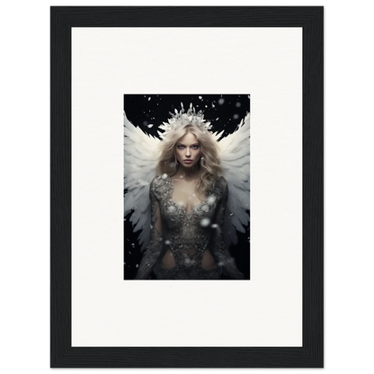 Ethereal feathery specter in crown and dress, perfect for unique room decoration canvas print