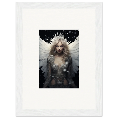 Ethereal feathery specter with a crown, perfect for room decoration canvas print