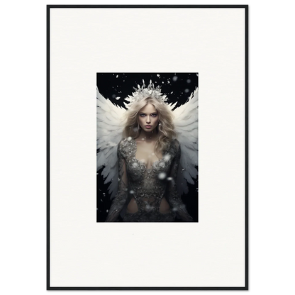 Ethereal feathery specter with crown and dress, perfect for room decoration canvas print