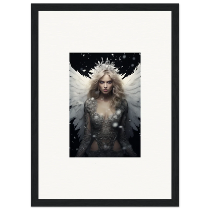 Ethereal feathery specter with crown, perfect for unique room decoration canvas print