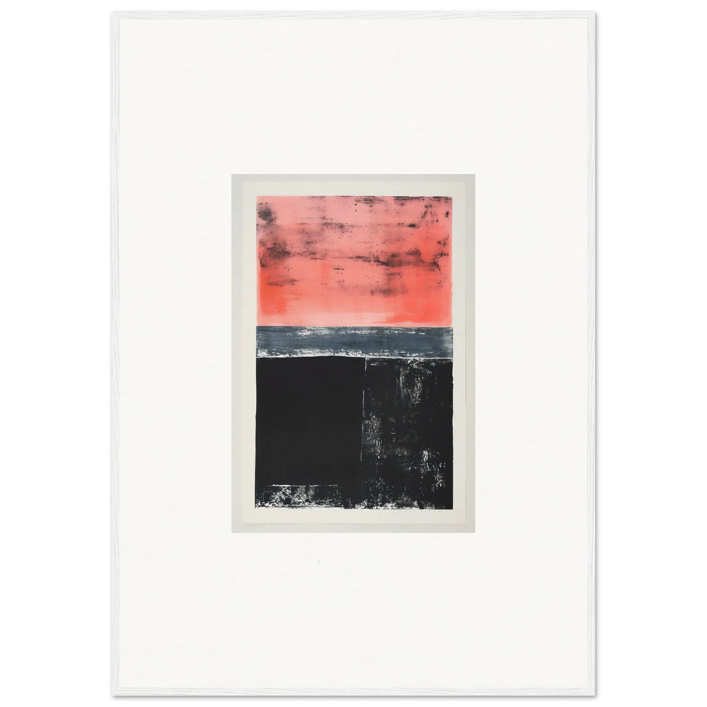 Abstract painting in coral and black, perfect for isolation ritual room decor