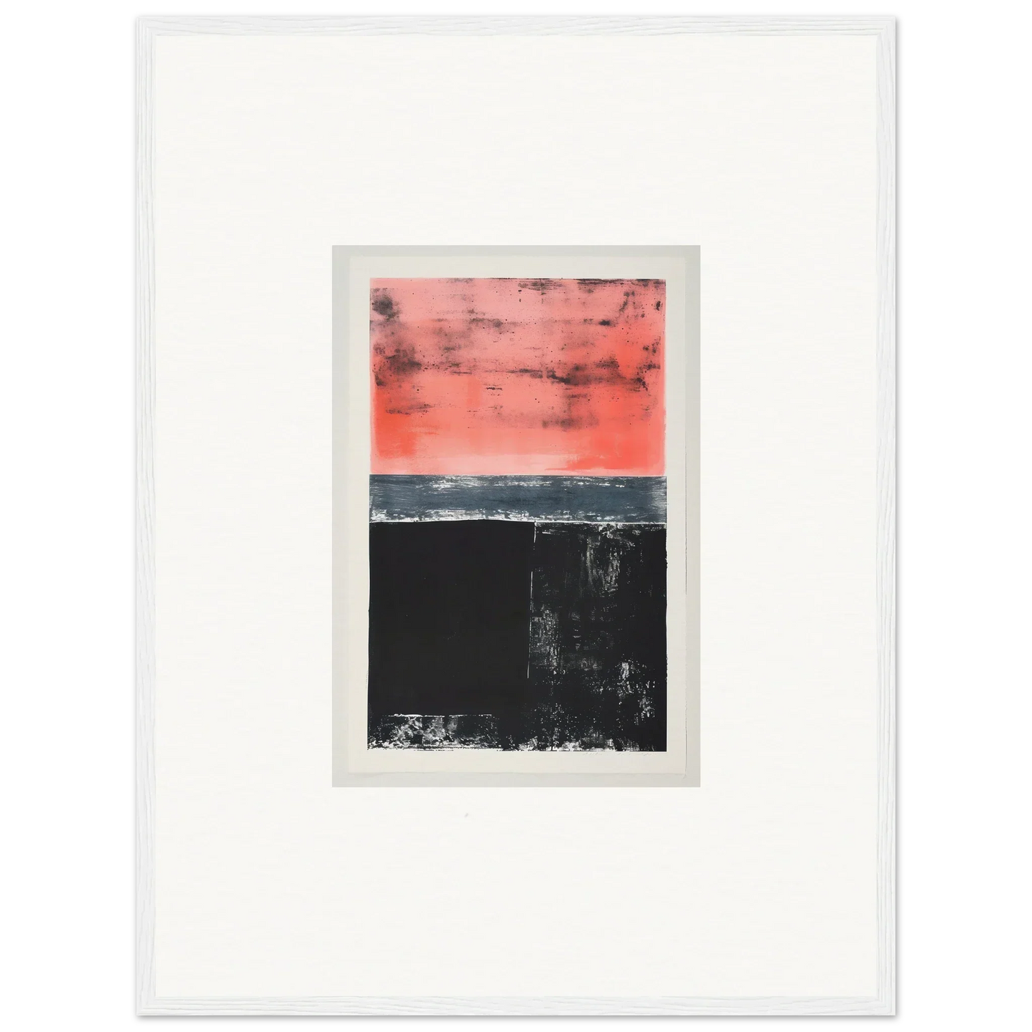 Abstract painting in pink and black, framed wall art for an isolation ritual-inspired room decor