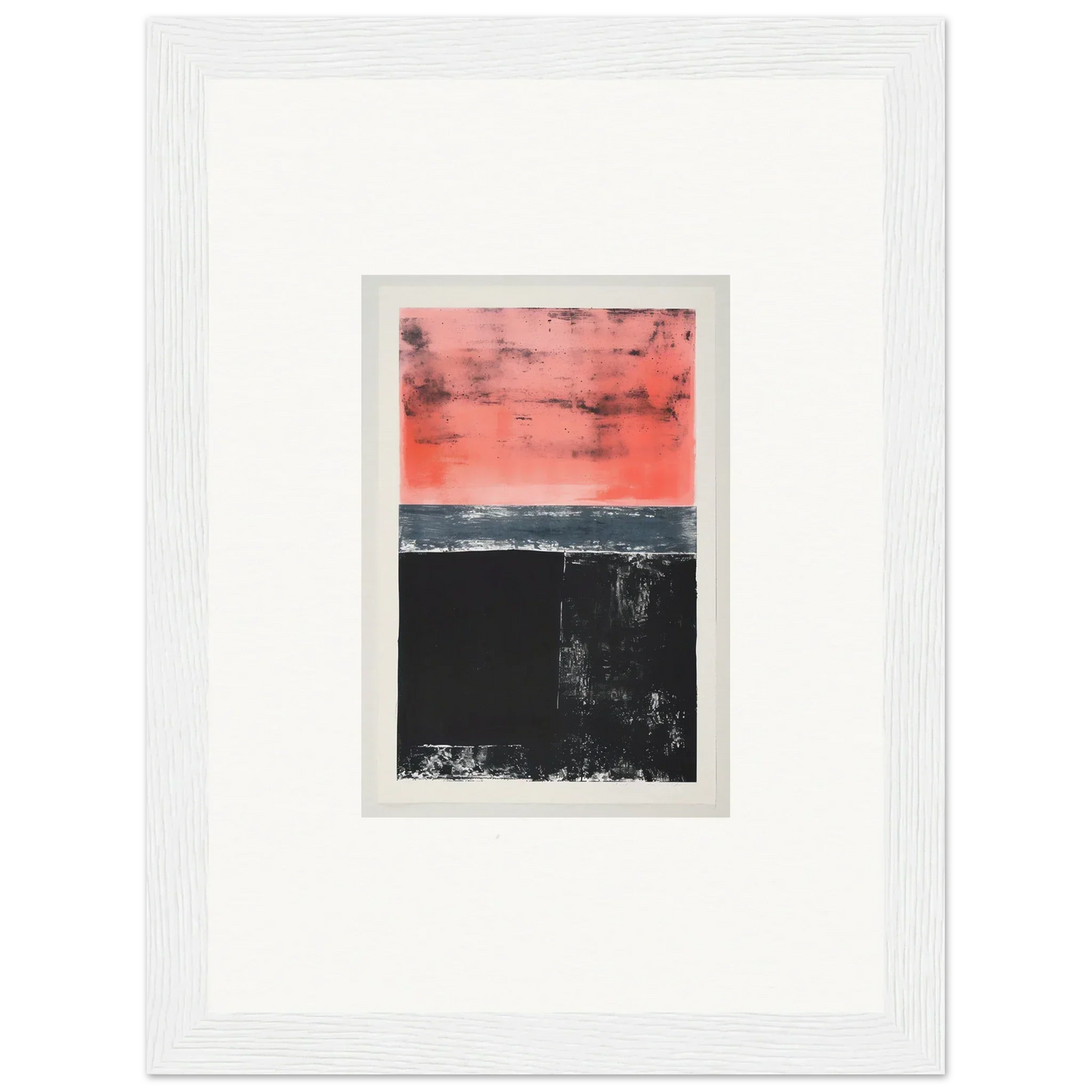 Abstract coral and black framed wall art for an Isolation Ritual themed room decor