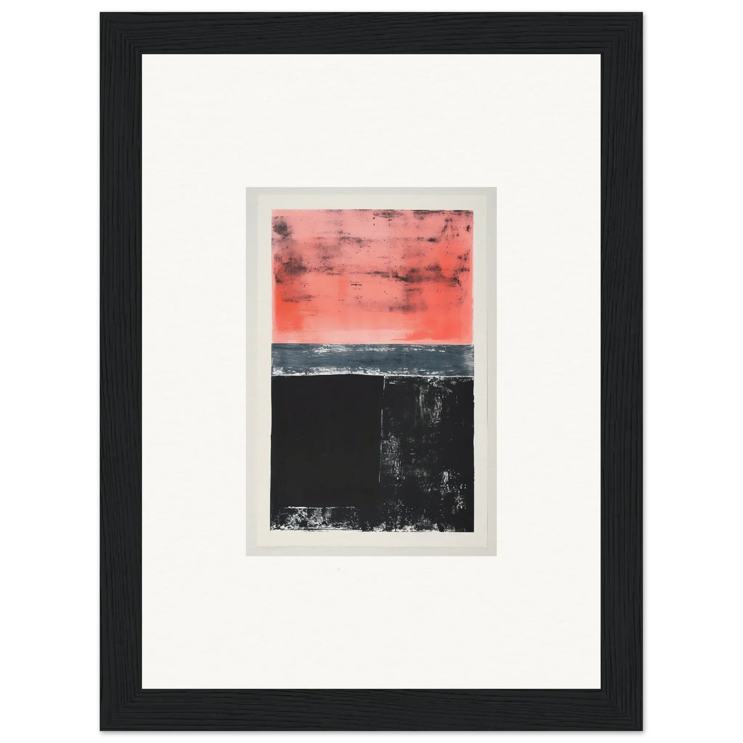 Framed abstract wall art in pink and black, ideal for isolation ritual room decor