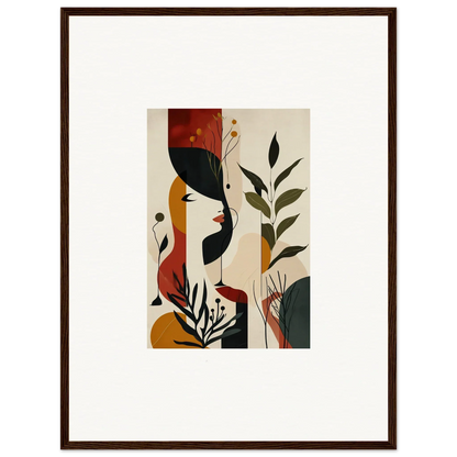 Framed abstract canvas print with earthy shapes, perfect for room decoration in untold canvases style