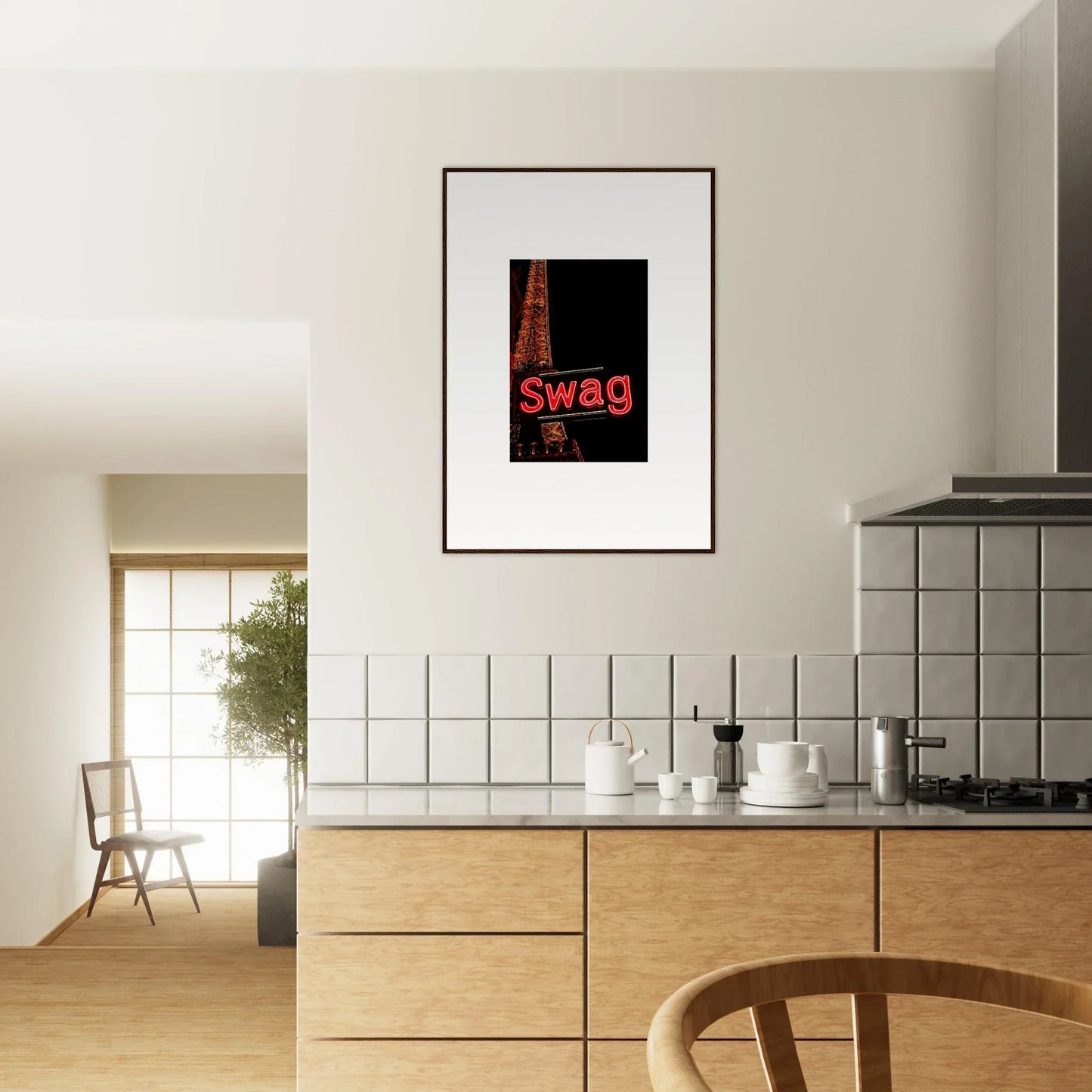 Framed Swag Artwork in Red for Urban Dreams Unleashed Room Decoration Canvas Print