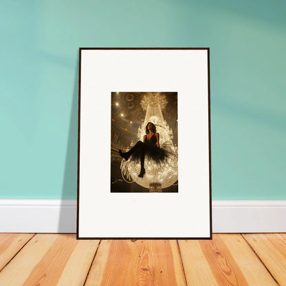 Silhouetted figure on crescent moon canvas print for dreamy room decoration with Charset Angel