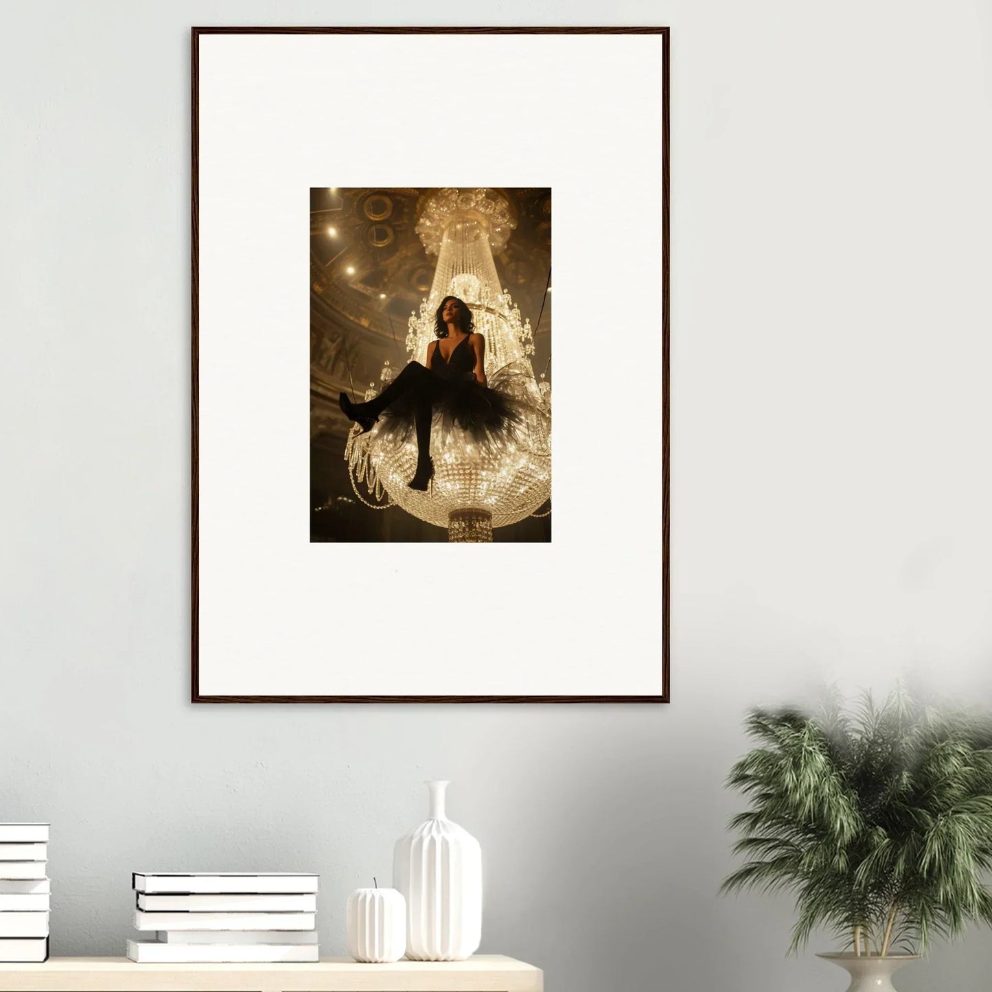 Ballerina silhouette framed artwork, perfect for room decoration with Velvet Charset Angel