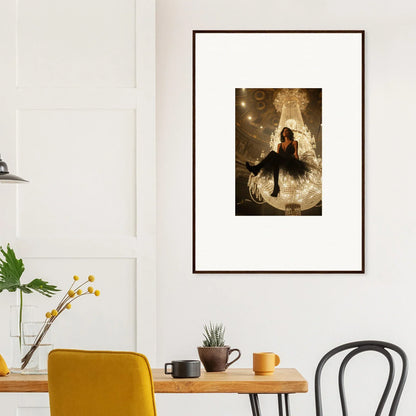 Framed canvas print of a silhouetted ballerina, perfect for room decoration with Charset Angel vibe