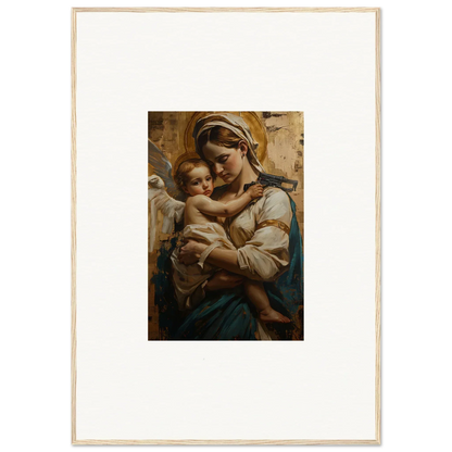 Tender woman holding baby in a beautiful canvas print for room decoration