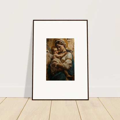 Framed canvas print of a woman and baby, perfect for room decoration wall art