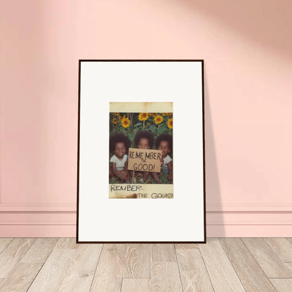 Framed photograph of kids with a positive message for vibrant room decoration