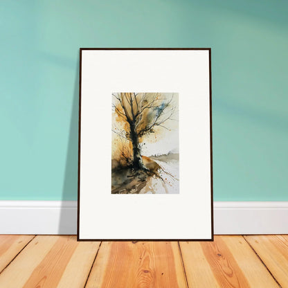 Framed watercolor of a bare tree, perfect wall art for stylish room decoration