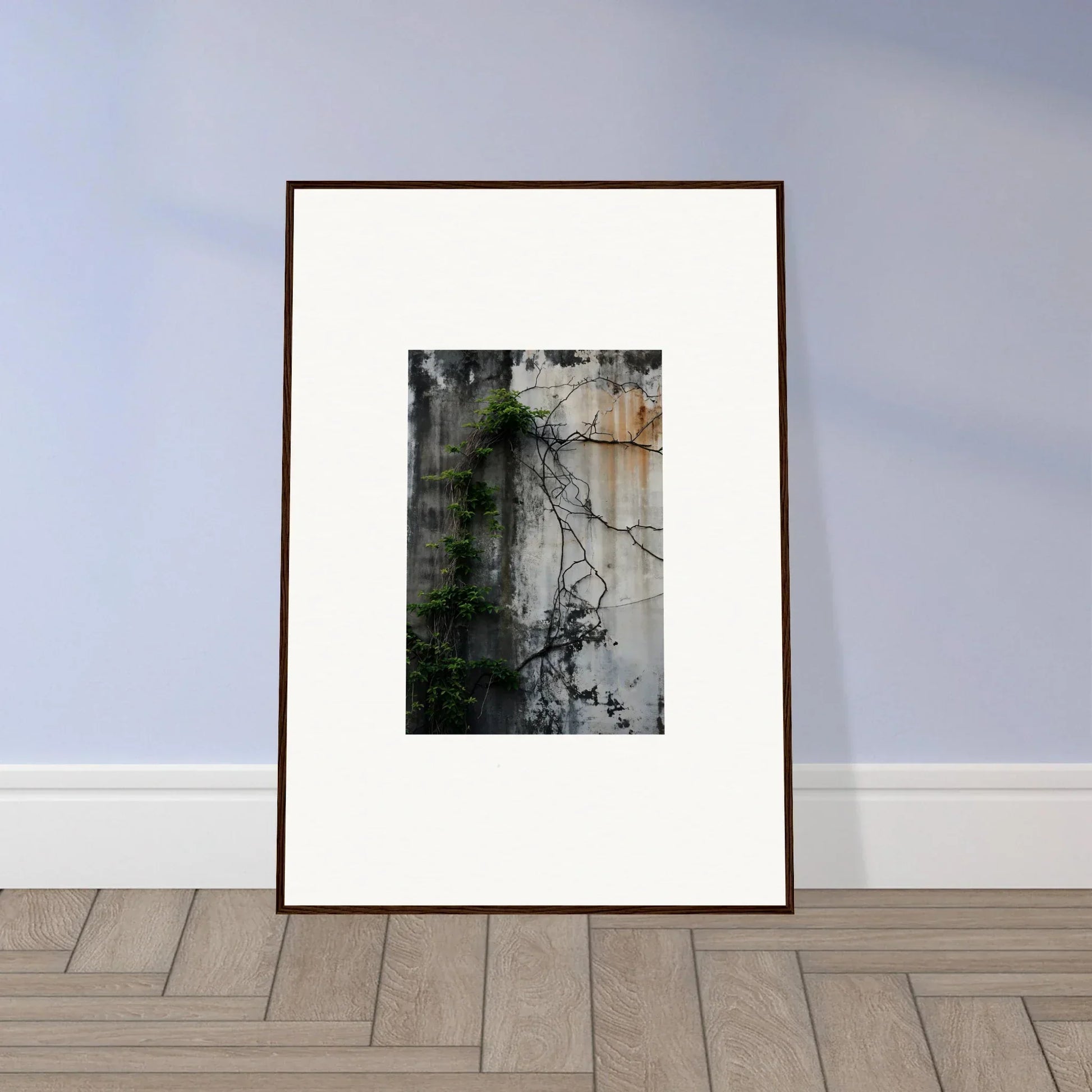 Framed canvas print of tree branches for urban tango room decoration